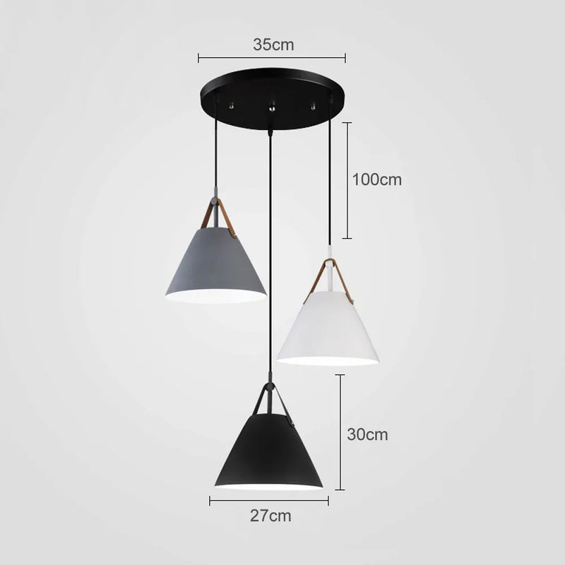 Axyaa Nordic Pendant Lights for Dining Room - LED Indoor Lamp E27, Single to Three Heads AC110-220V