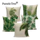 Axyaa Tropical Leaves Pillowcases - Rainforest Style Plant Cushion Covers