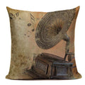 Axyaa Music Series High Quality Cotton Linen Cushion Cover Pillow Case