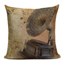Axyaa Music Series High Quality Cotton Linen Cushion Cover Pillow Case