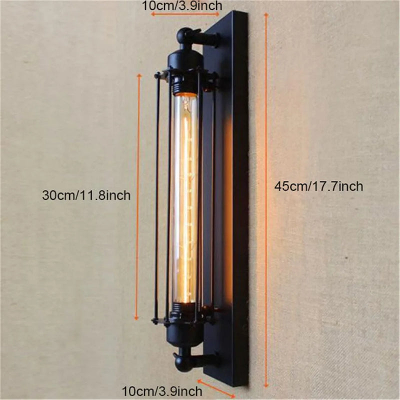 Axyaa Rustic Wall Sconce with Edison Bulb Included