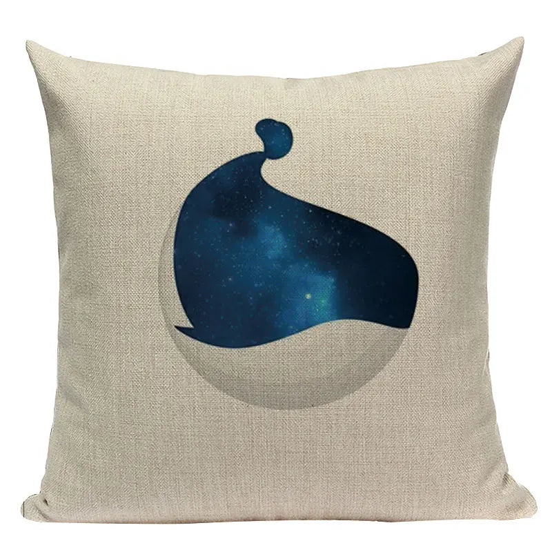 Colorful Fish Pattern Linen Cushion Cover by Axyaa