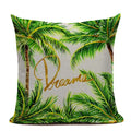 Axyaa Tropic Tree Green Cushion Cover - Summer Style Decorative Pillow for Sofa