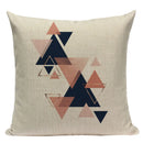 Axyaa Striped Geometric Cushion Cover 45x45cm in Black, Blue