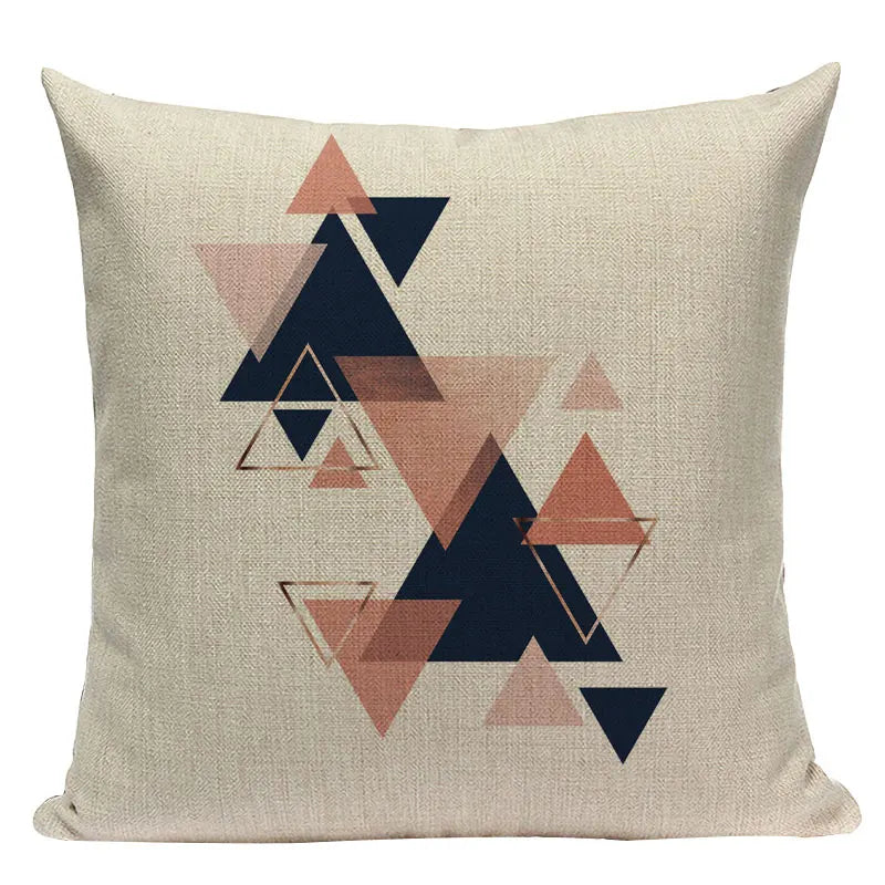 Axyaa Striped Geometric Cushion Cover 45x45cm in Black, Blue