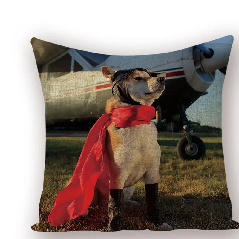 Axyaa Animal Dog Pillow Covers: Golden Retriever, Boston Terrier, Chihuahua Decor