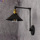 Axyaa Loft Industrial Wall Light Black Swing Arm Vintage LED Edison Wall Lamp