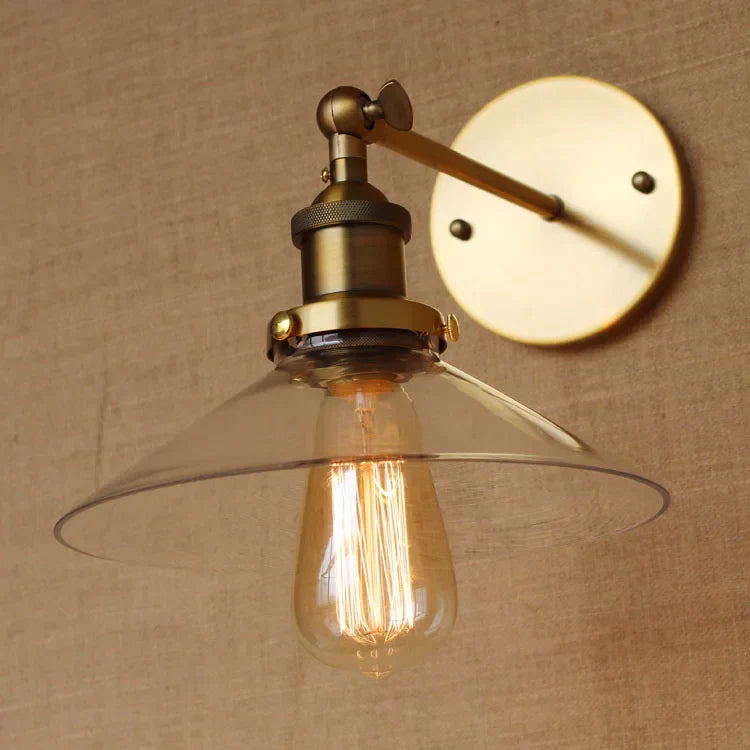 Axyaa Retro Glass Wall Lights - Rustic Loft Industrial Sconce