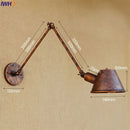 Axyaa Vintage LED Wall Light Swing Arm Wall Lamp Industrial Style