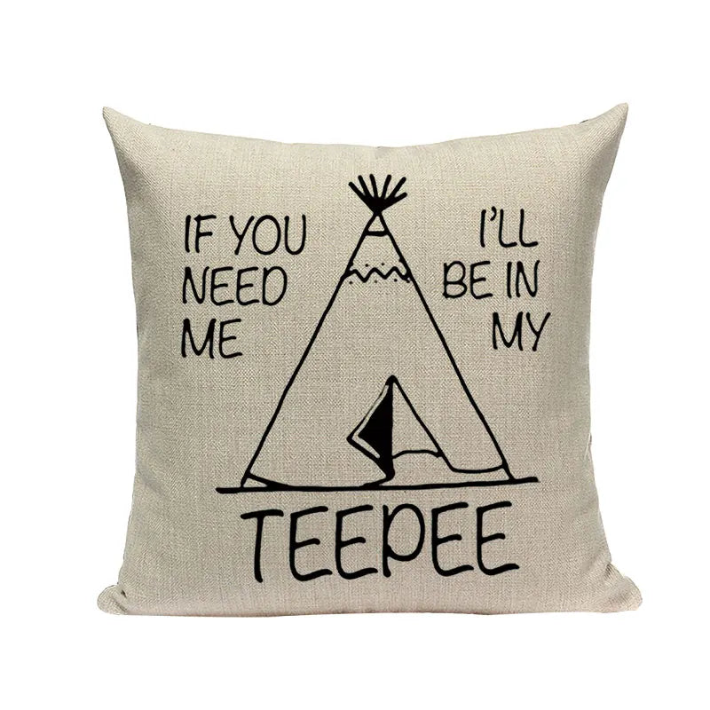 Axyaa Spring Letter Pillow Cover - Black & White Decorative Cushion