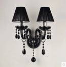 Axyaa Crystal Wall Lamp with LED Bulbs, Black Finish, 1/2 Head