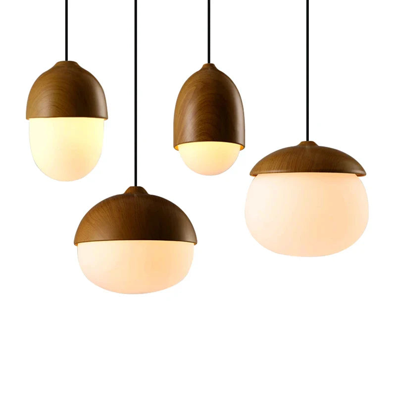 Axyaa Nordic Nuts Pendant Lamp with Imitation Wood Design