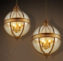 Axyaa Vintage Loft Globe Pendant Lights with Wrought Iron Glass Shade