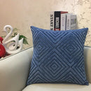Axyaa Geometric Chenille Flocking Pillow Cover - Grey/Yellow/Red/Purple - 45x45cm/30x50cm