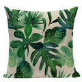 Axyaa Tropical Leaves Pillowcases - Rainforest Style Plant Cushion Covers