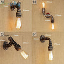 Axyaa Retro Iron Industrial Water Pipe Wall Light, Vintage Style Sconces