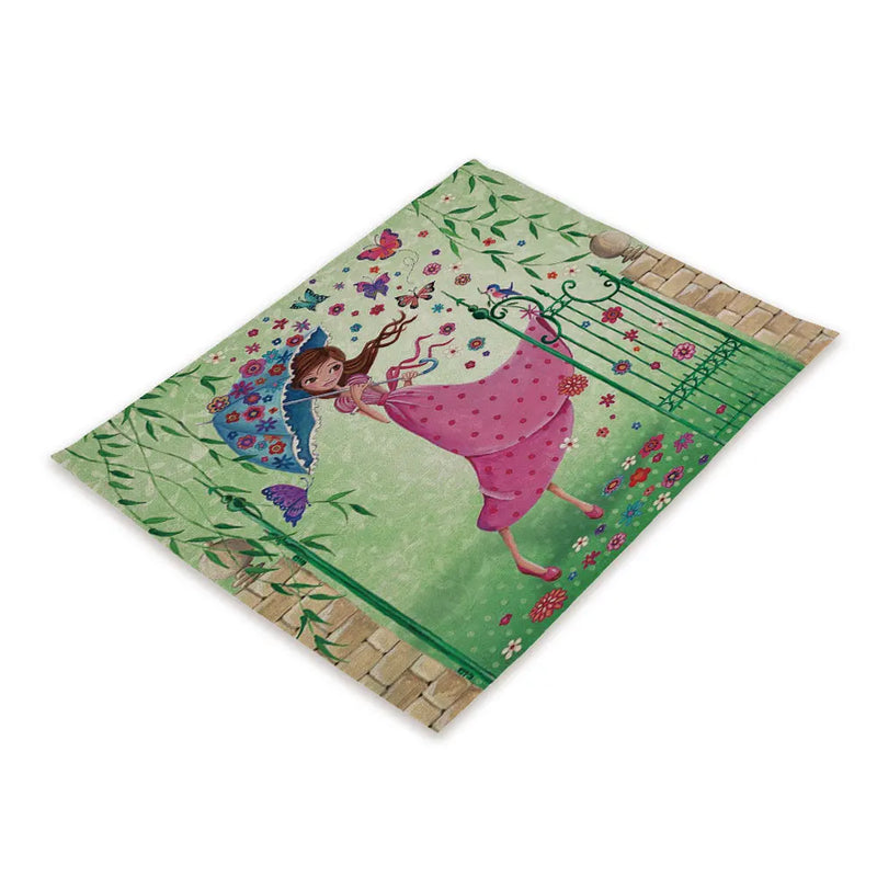 Axyaa Nordic Flower Placemats Set of 4