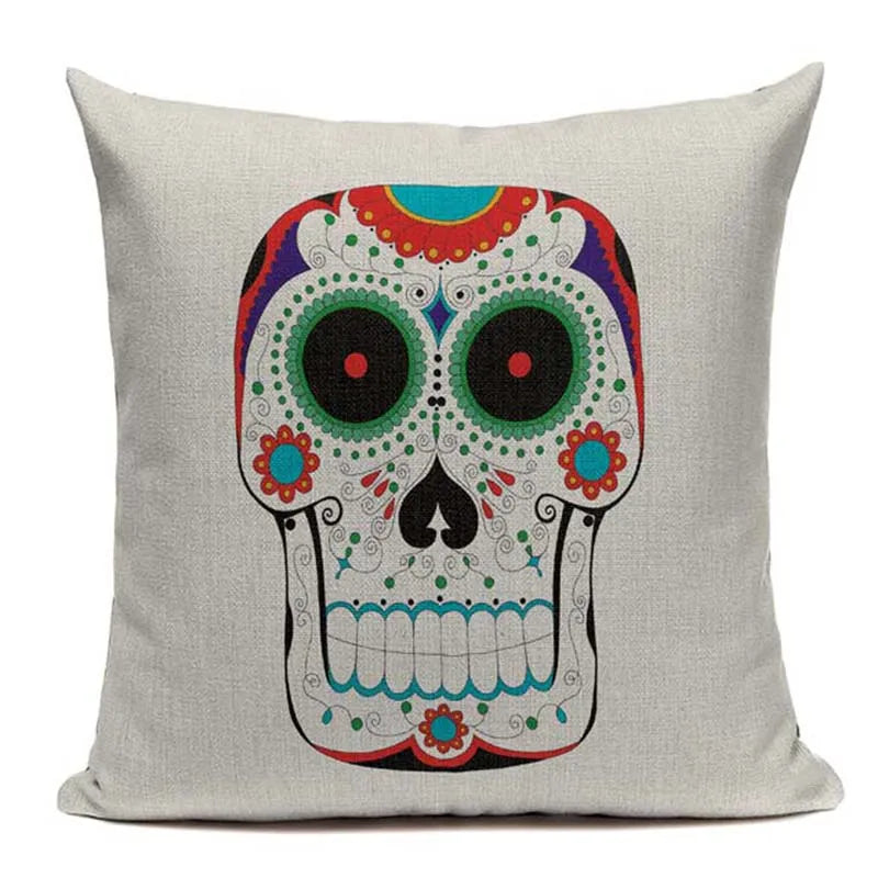 Axyaa Mexican Skull Cushion Covers: High-Quality Black Throw Pillow Cases