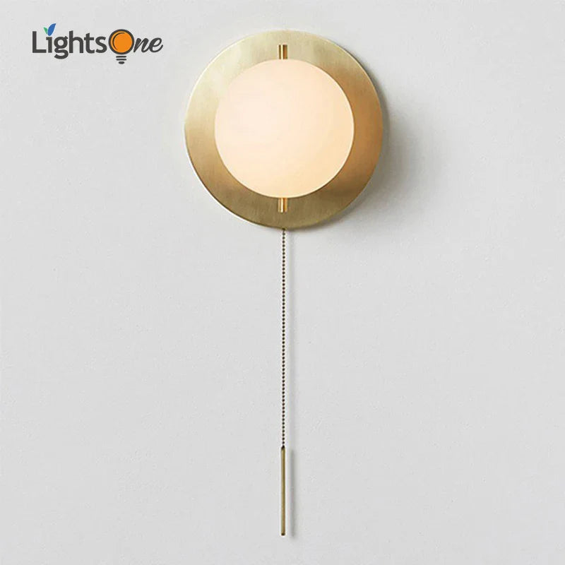 Axya Glass Round Wall Lamp | Minimalist Design for Living Room, Bedroom & Corridor