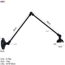 Axyaa Long Arm LED Wall Lights - Adjustable Swing Industrial Sconce