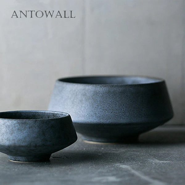 Axya Gray Marble Ceramic Soup Salad Bowl Set for Hotel & Clubhouse Dining