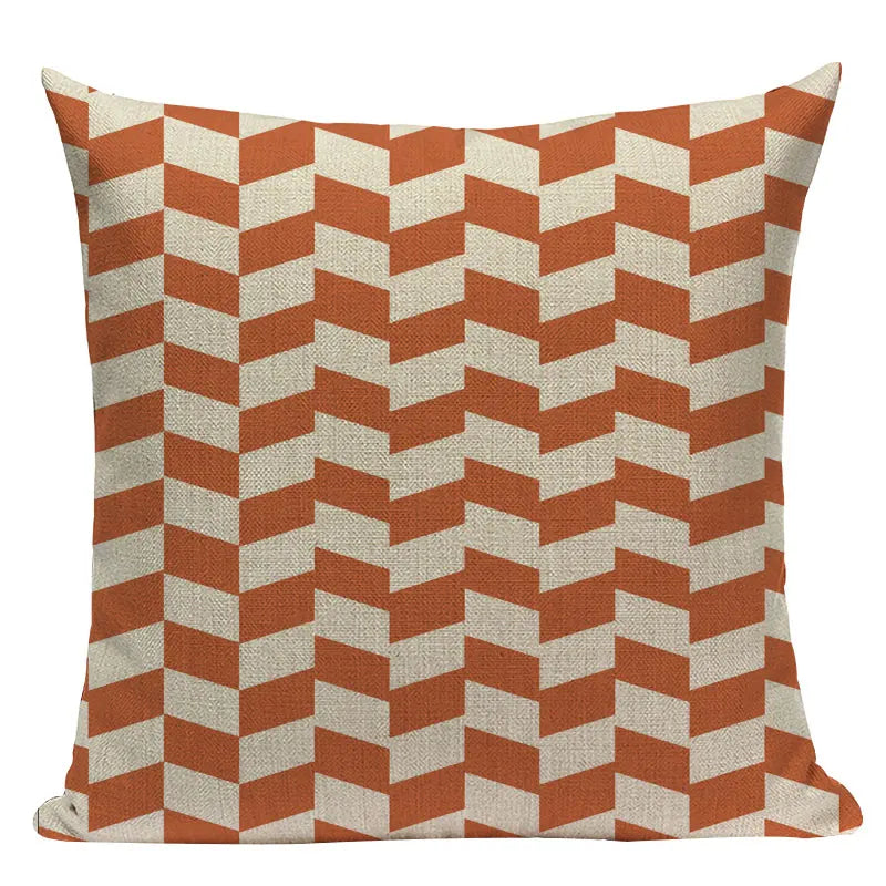 Axyaa Geometric Linen Cushion Cover Multicolour Decorative Pillow for Home Sofa