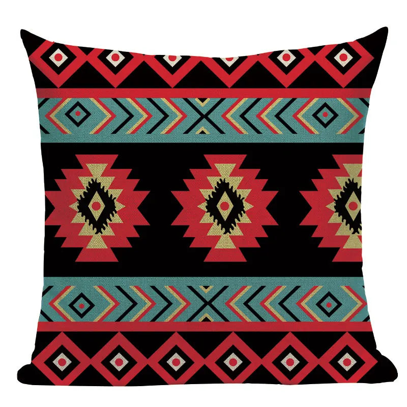 Axyaa Boho Plaid Stripes Pillow Cover 45x45cm Sofa Chair Custom Print Square