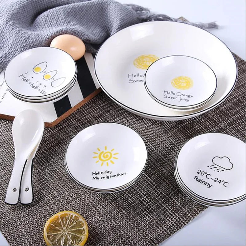 Axya™ Weather Pattern Soy Dish 10cm - Novelty Kitchen Tableware Small Plate Gift