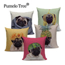 Axyaa Pug Dog Square Cushion Cover 45x45cm Home Decor