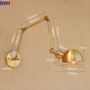 Axyaa Gold Swing Arm Wall Lamp LED Retro Loft Industrial Sconce Light