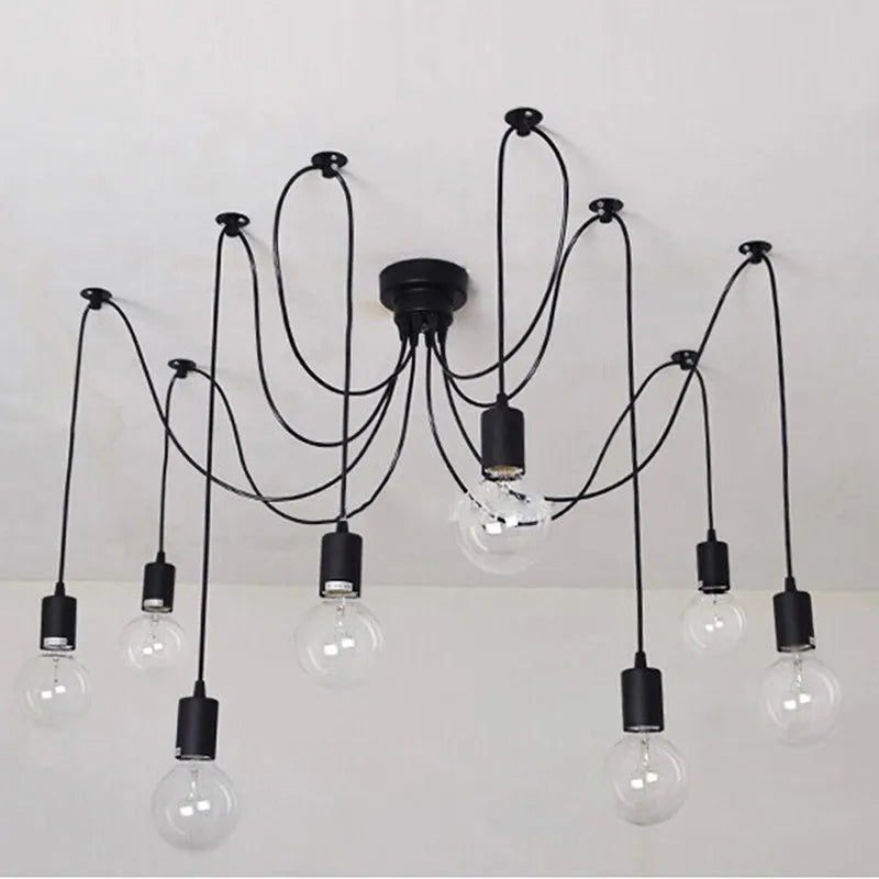Axyaa Nordic Spider Black Pendant Light Chandelier Industrial Ceiling Fixture