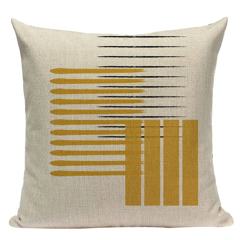 Nordic Geometric Deer Cushion Cover - Axyaa Yellow Heart Throw Pillow Case
