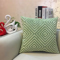 Axyaa Geometric Chenille Flocking Pillow Cover - Grey/Yellow/Red/Purple - 45x45cm/30x50cm