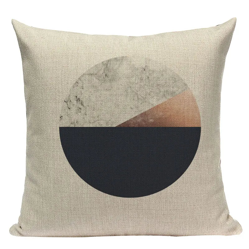 Axyaa Striped Geometric Cushion Cover 45x45cm in Black, Blue