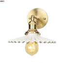 Axyaa Nordic White Ceramic LED Wall Light Switch Vintage Copper Wall Sconce