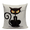 Axyaa Hand Painted Cat Eyes Linen Pillow Cover, Nordic Style, Black White Pattern