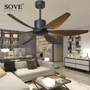 Axya 66" Modern LED Brown Ceiling Fan with Remote Control - Large Wind Output