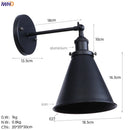 Axyaa Iron Golden LED Wall Lamp Vintage Industrial Retro Loft Style Iron Wall Lights