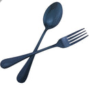 Rainbow Blue Gold Cutlery Set Stainless Steel Tableware by Axyaa