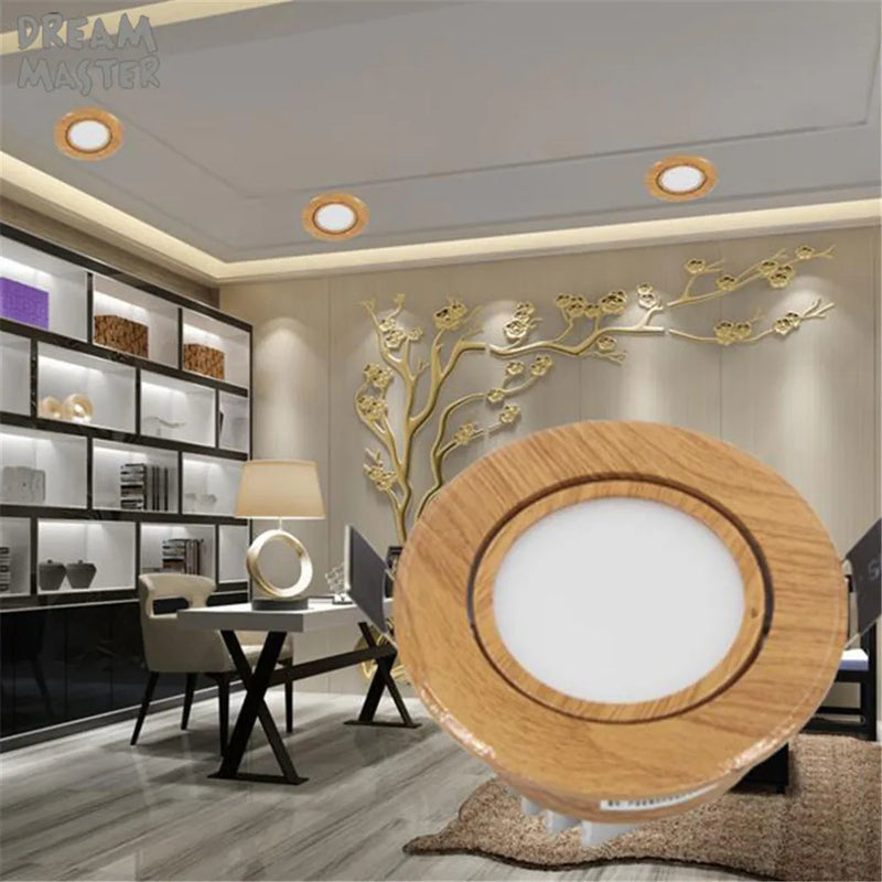 Axyaa Modern Wood 5W LED Recessed Ceiling Light for Living Room, Bedroom, Bathroom