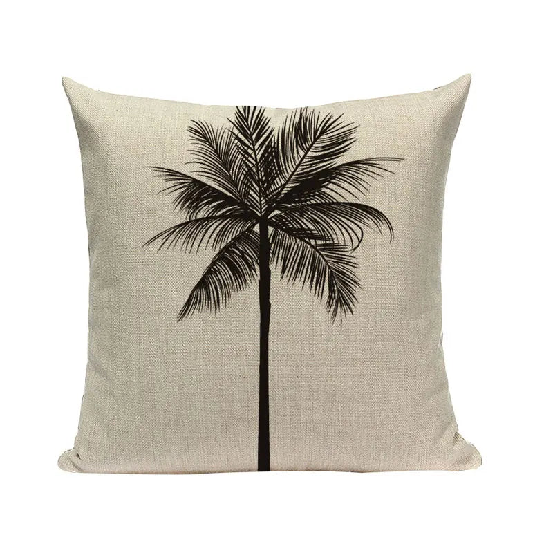 Axyaa Woven Flower Tree Cushion Cover - Black & White Decorative Pillowcase