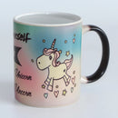 Axyaa Ceramic Unicorn Heat Reveal Mug - Personalized for Birthday or Christmas Gift