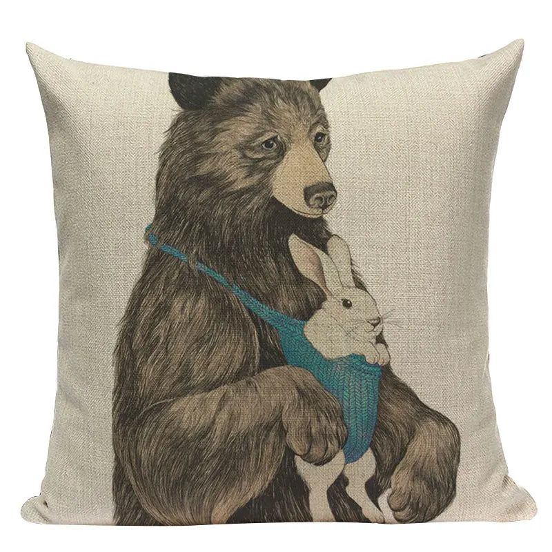Axyaa Cute Animal Cartoon Home Decor Cushions - Golden Retriever & Koala Pillows