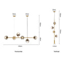 Axyaa Modern Nordic Glass Globe Chandelier - Industrial Edison E27 Handing Lamp Lighting