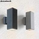 Axyaa Outdoor Waterproof LED Wall Lamps Aluminum E27 Bulbs for Courtyard Garden.