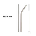 Axyaa Stainless Steel Colorful Bent Straws Set with Cleaner Brush