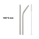 Axyaa Stainless Steel Colorful Bent Straws Set with Cleaner Brush