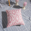 Pink Geometric Embroidered Cushion Cover by Axyaa - 45x45cm Cotton Pillow Case