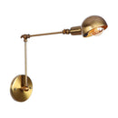 Axyaa Vintage Adjustable Swing Arm Wall Lamp White Brass