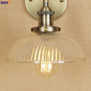 Axyaa Vintage Brass Swing Arm Wall Sconce Glass Industrial Wall Light